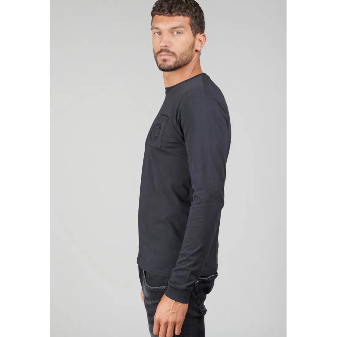 T-shirt manches longues Laia noir en coton