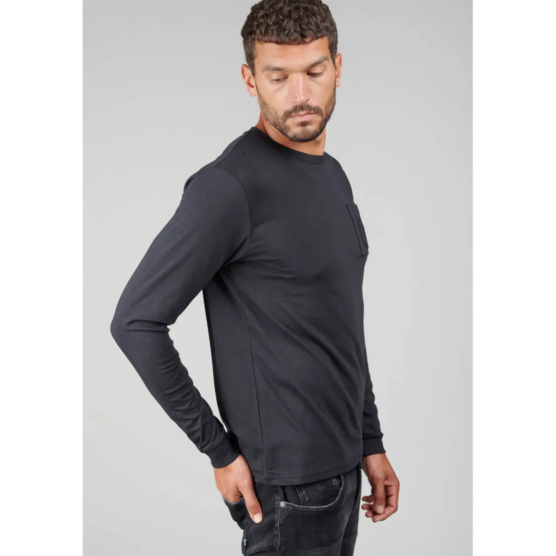 T-shirt manches longues Laia noir en coton