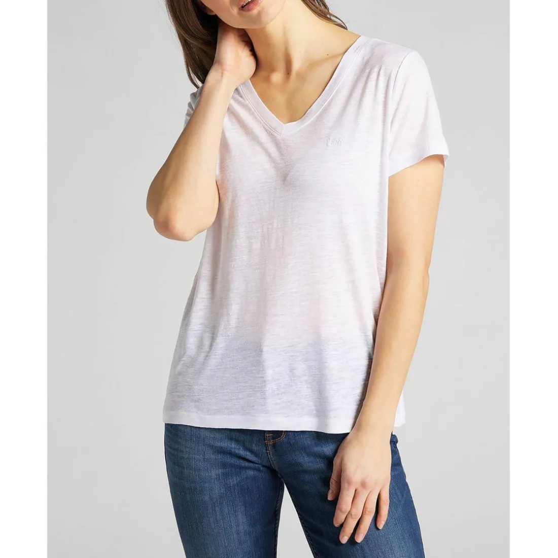 T-Shirt MC Femme V Neck Tee blanc