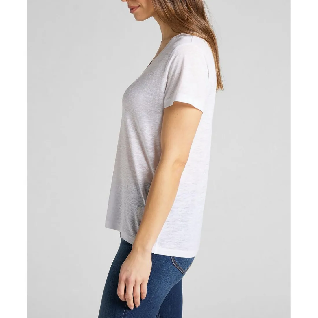 T-Shirt MC Femme V Neck Tee blanc