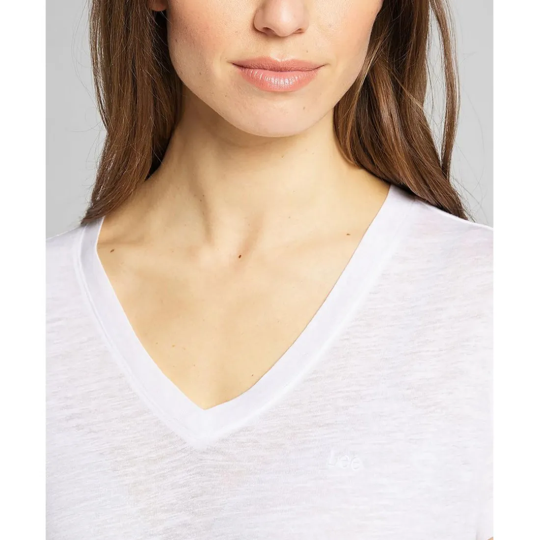 T-Shirt MC Femme V Neck Tee blanc