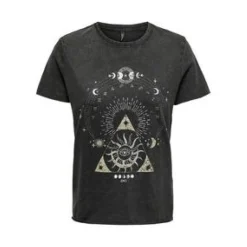 T-shirt noir à motifs Lane