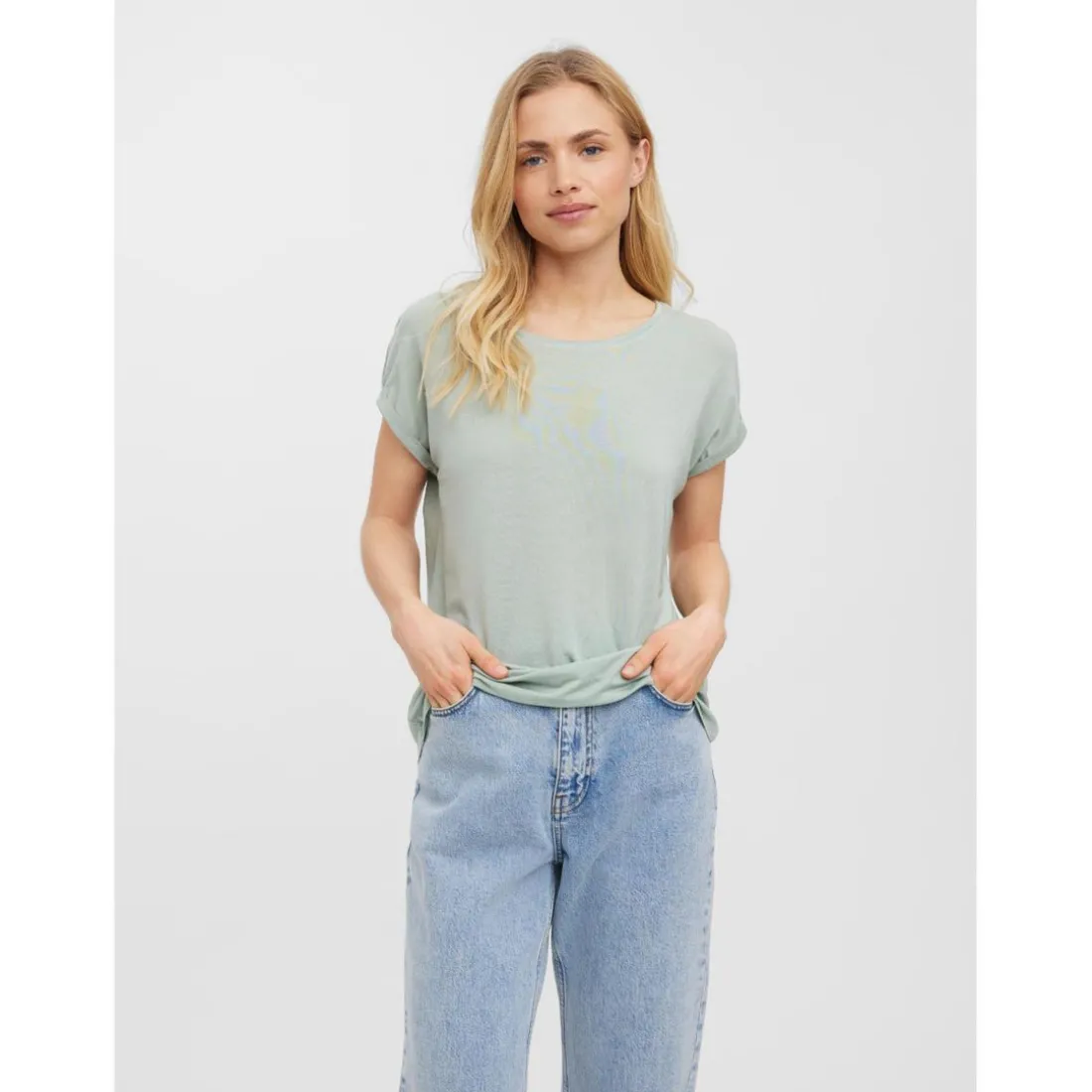 T-shirt Regular Fit Col rond Manches courtes Longueur regular vert Ria