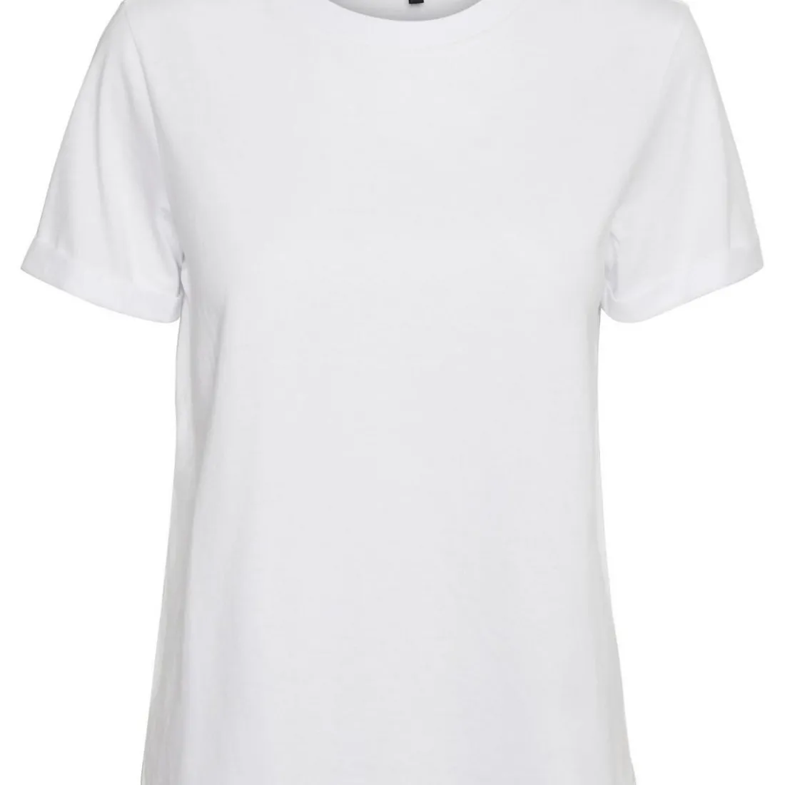 T-shirt Regular Fit Col rond Manches courtes Longueur regular blanc en coton Léa