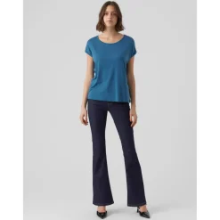 T-shirt Regular Fit Col rond Manches courtes Longueur regular bleu Mina