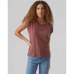 T-shirt Regular Fit Col rond Manches courtes Longueur regular rose Lucie