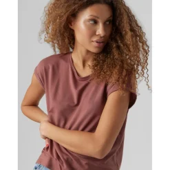 T-shirt Regular Fit Col rond Manches courtes Longueur regular rose Lucie