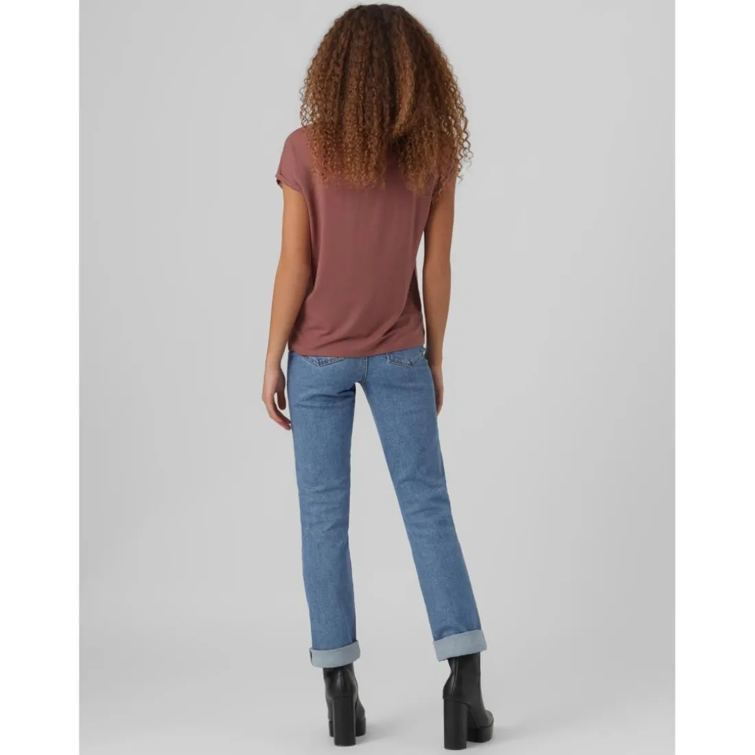 T-shirt Regular Fit Col rond Manches courtes Longueur regular rose Lucie