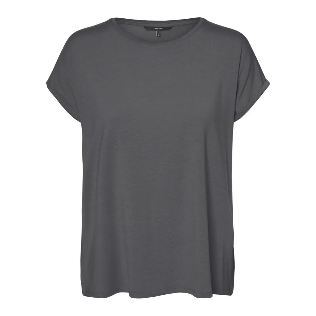 T-shirt Regular Fit Col rond Manches courtes Longueur regular gris en coton