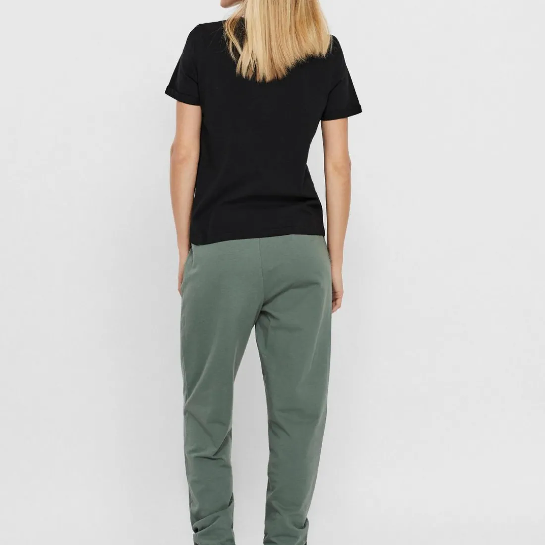 T-shirt Regular Fit Col rond Manches courtes Longueur regular noir en coton Queen