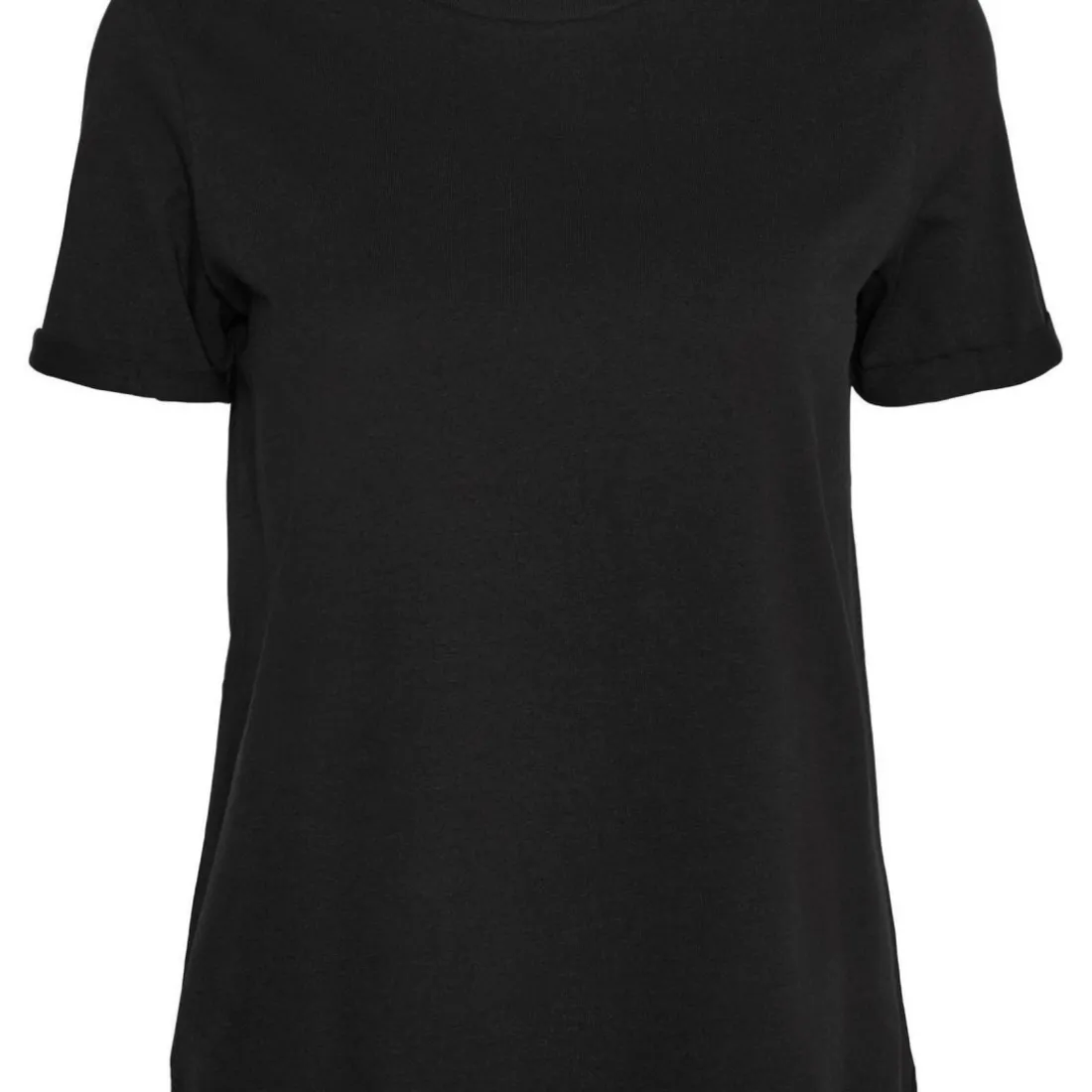 T-shirt Regular Fit Col rond Manches courtes Longueur regular noir en coton Queen