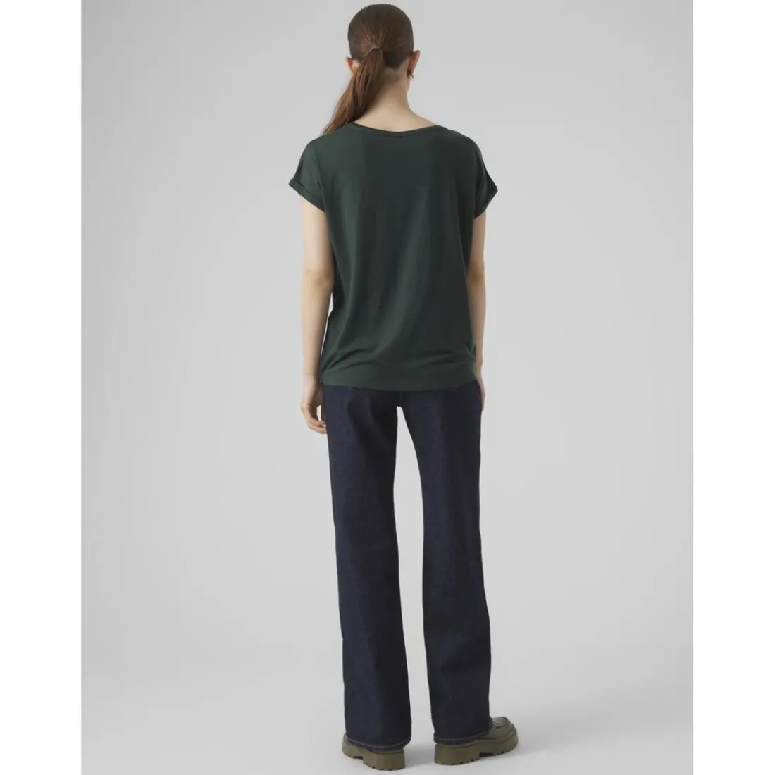 T-shirt regular fit vert foncé en tencel