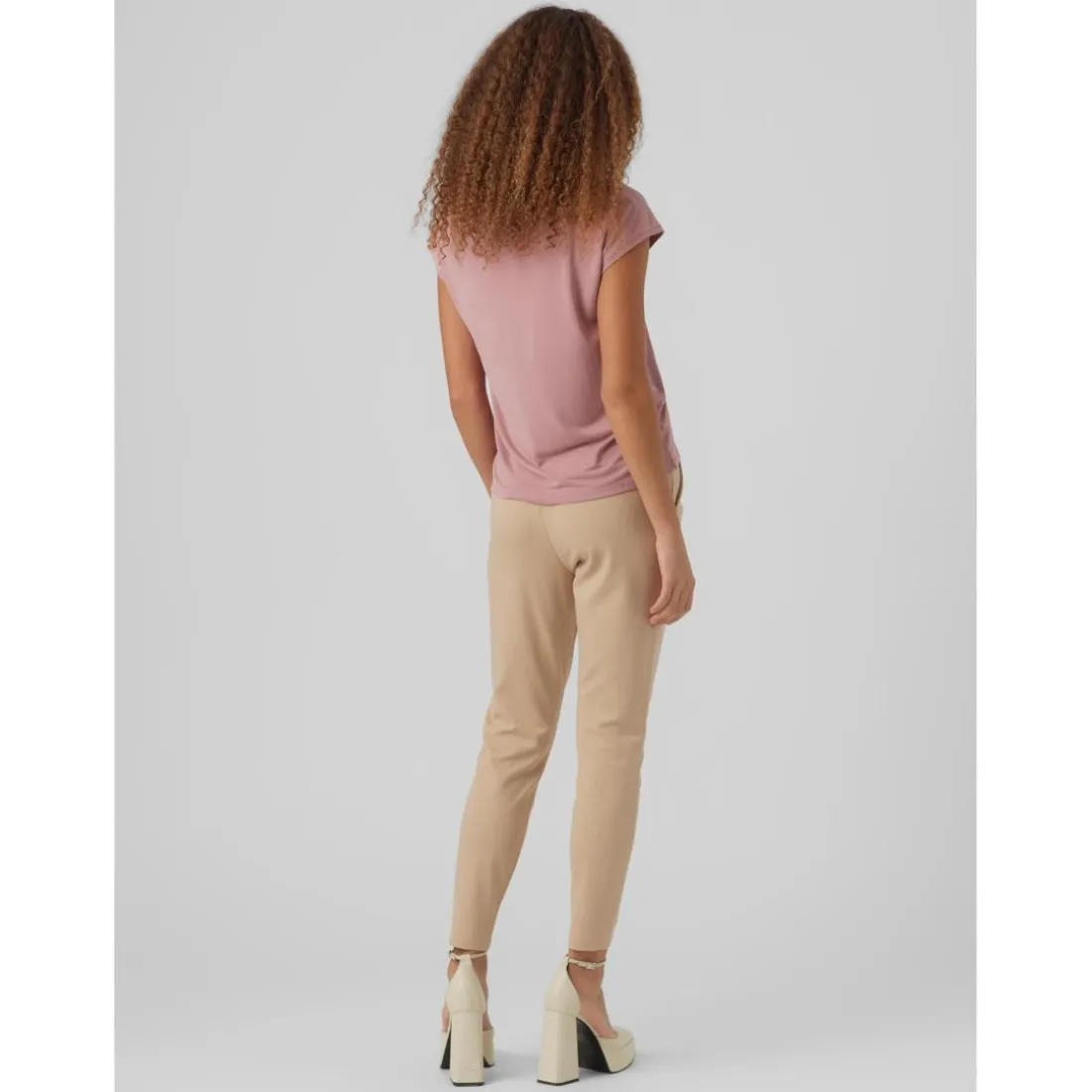 T-shirt Relaxed Fit Col en V Manches courtes Longueur regular rose Pax