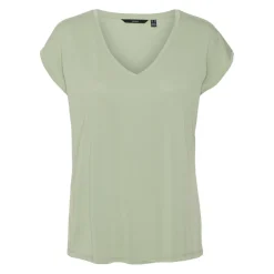 T-shirt Relaxed Fit Col en V Manches courtes Longueur regular vert Uma
