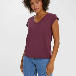 T-shirt Relaxed Fit Col en V Manches courtes Longueur regular violet Vox