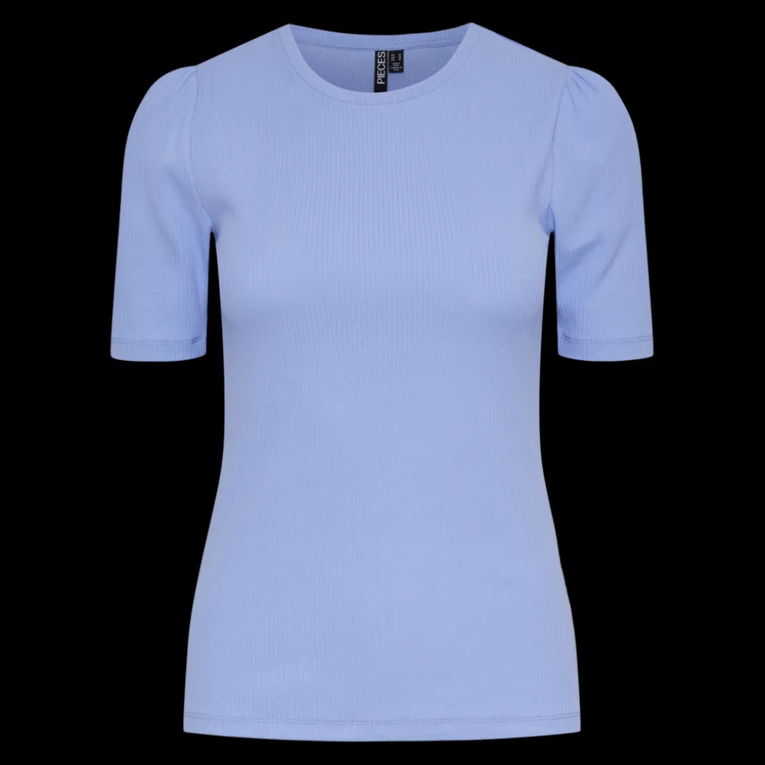T-shirt slim fit manches courtes bleu en coton Uma