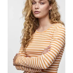 T-shirt slim fit manches longues orange