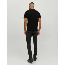 T-shirt Standard Fit Col en V Manches courtes Noir