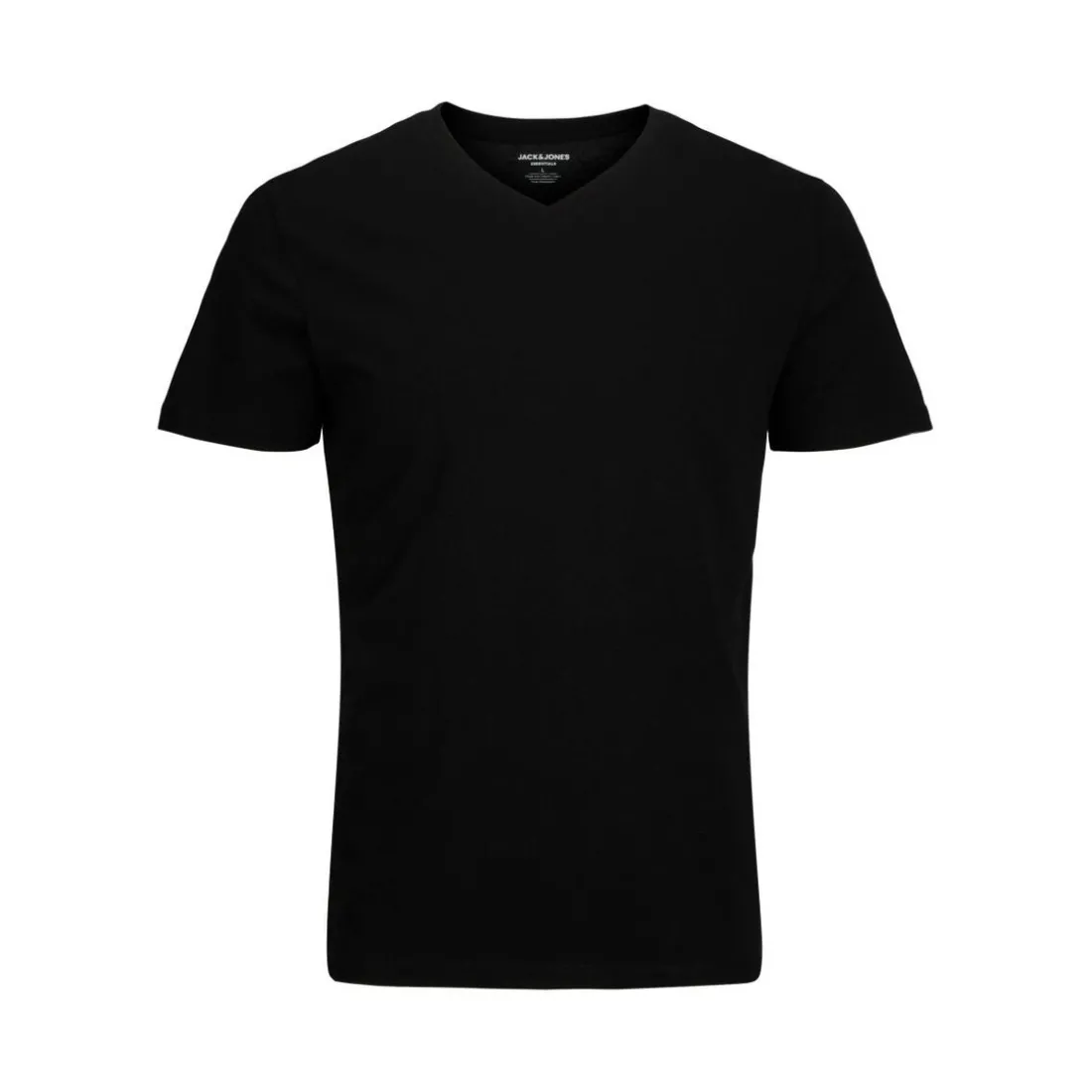 T-shirt Standard Fit Col en V Manches courtes Noir
