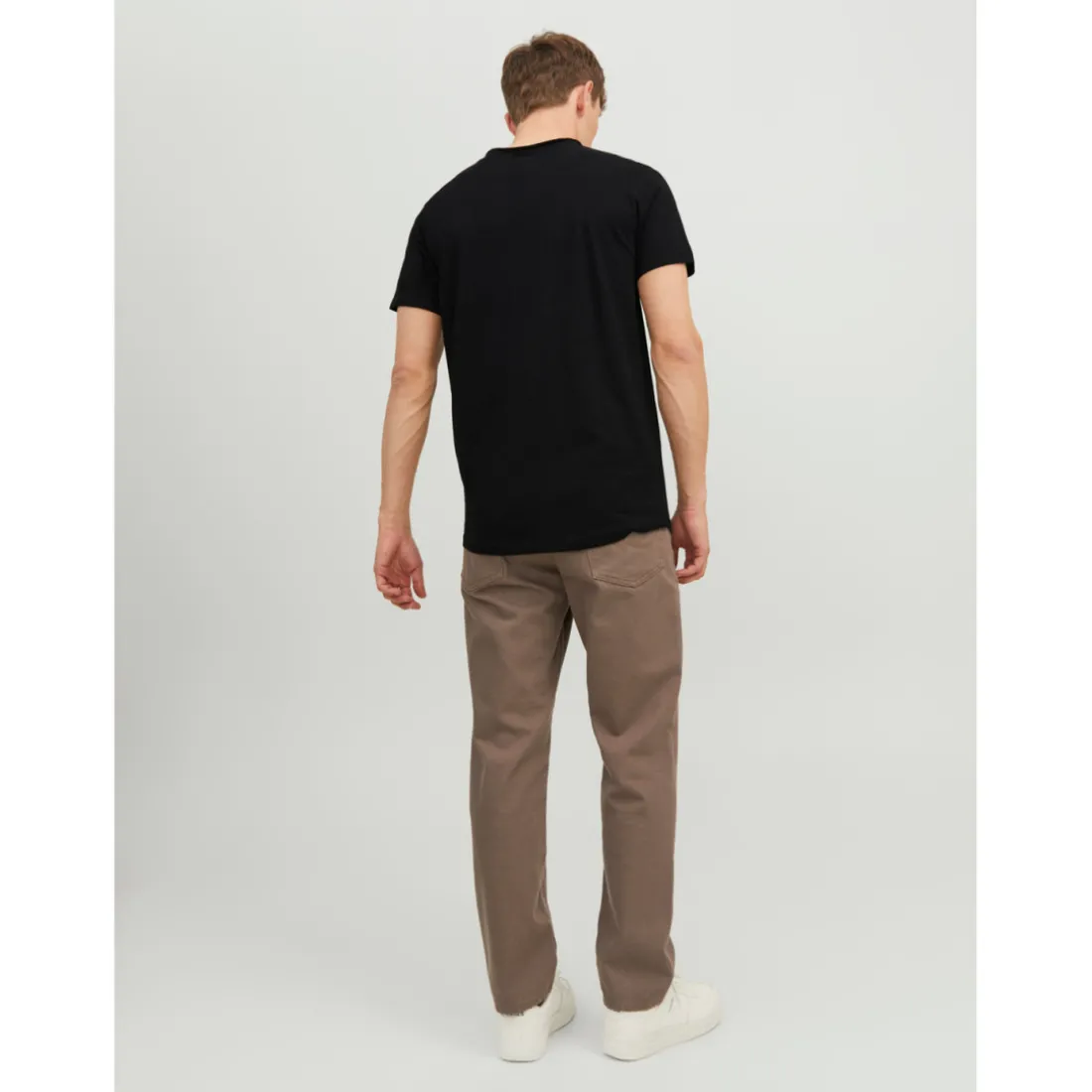 T-shirt Standard Fit Col rond Manches courtes Noir en coton Luke
