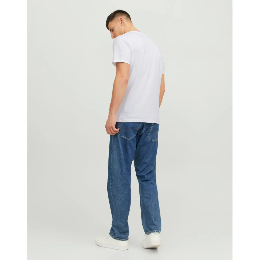 T-shirt Standard Fit Col rond Manches courtes Blanc en coton Ilan