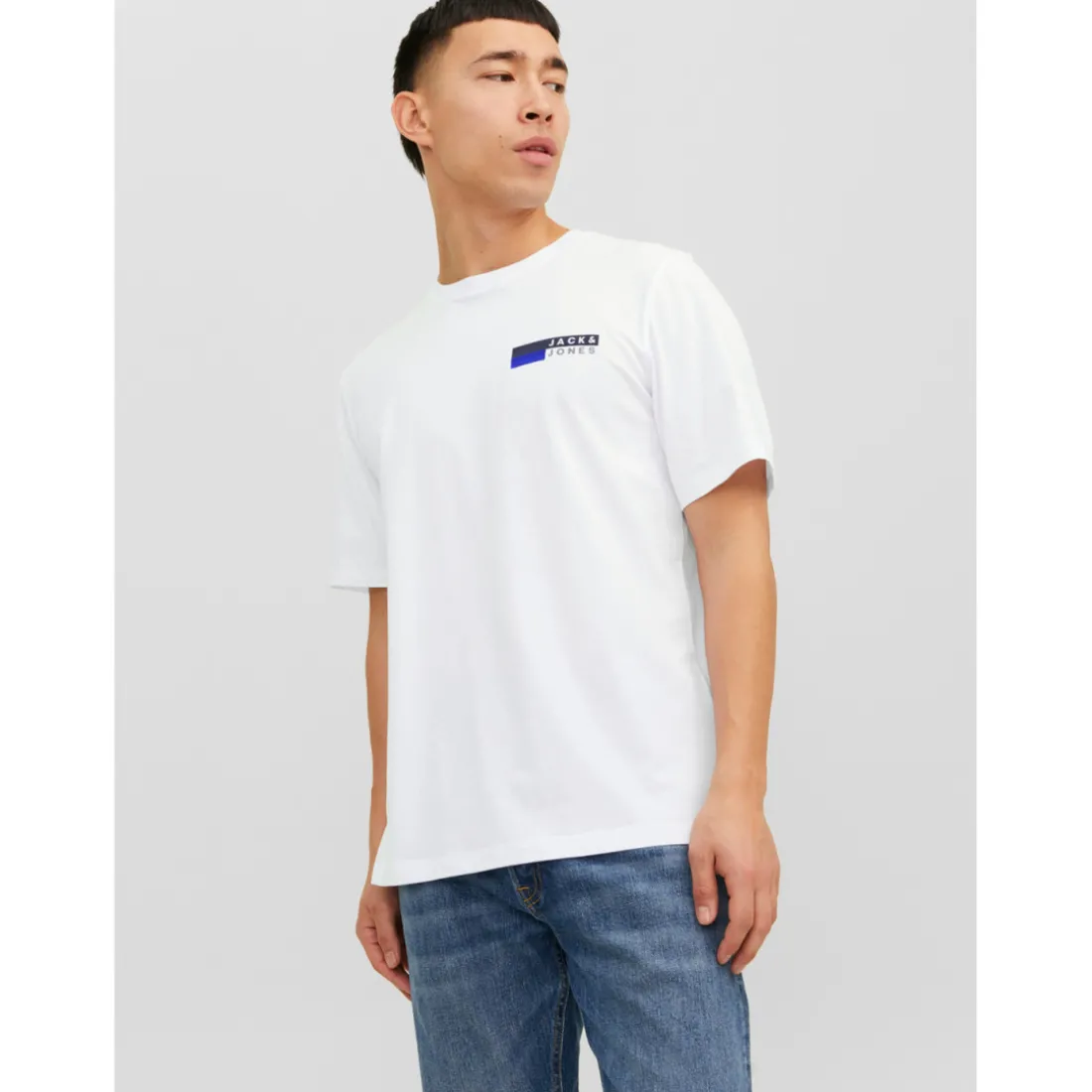T-shirt Standard Fit Col rond Manches courtes Blanc en coton Phil