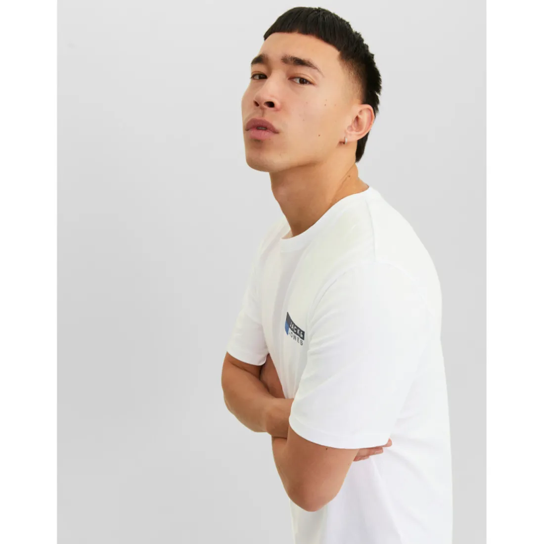 T-shirt Standard Fit Col rond Manches courtes Blanc en coton Phil