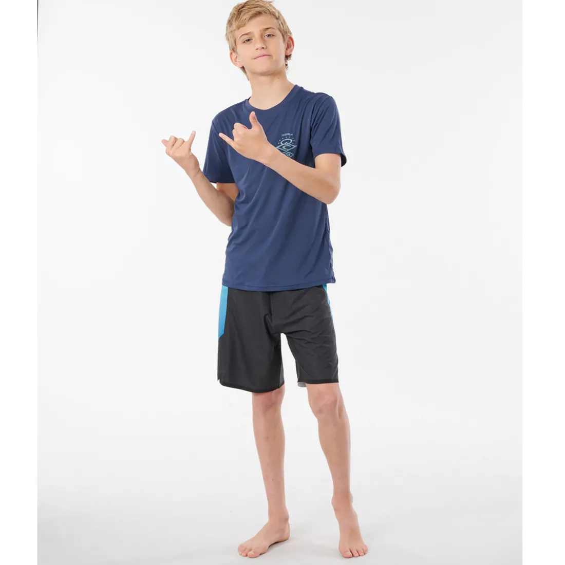 T-shirt Surf Manches Courtes Garçon - Bleu Rip Curl