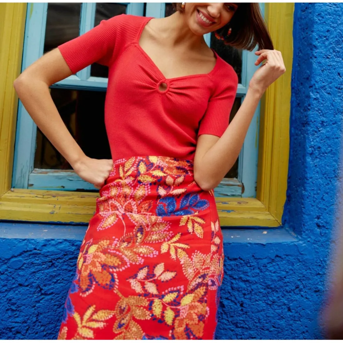 T-Shirt THERESA rouge en viscose