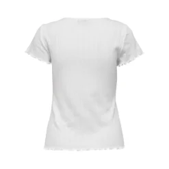 T-shirt tight fit col rond manches courtes blanc en coton Ida