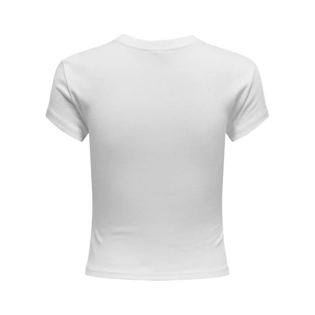 T-shirt tight fit col rond manches courtes blanc en coton Tia