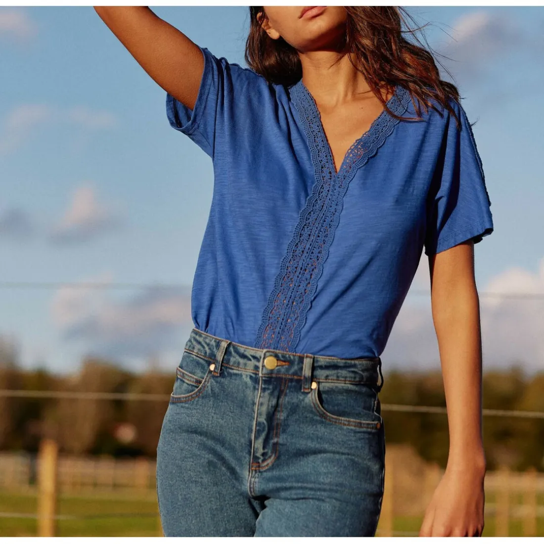 T-shirt TILA bleu en coton