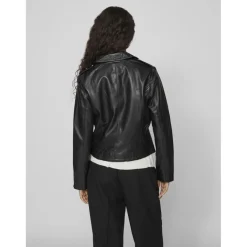 Veste biker noir en cuir