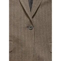 Veste blazer Zoyagi à motif pied de poule beige pour femme