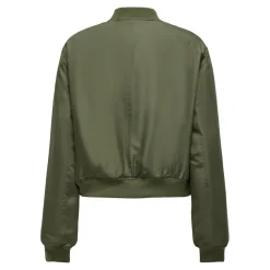 Veste bomber court col rond vert Ines