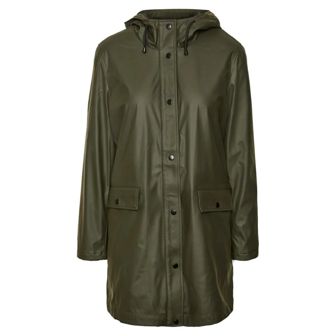 Veste Capuche Au-dessus du genou vert