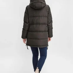 Veste Capuche Manches longues Au-dessus du genou vert