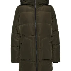 Veste Capuche Manches longues Au-dessus du genou vert