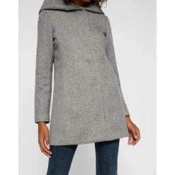 Veste Capuche Manches longues Au-dessus du genou gris