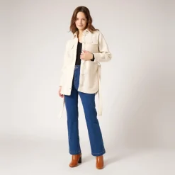 Veste ceinturée écru