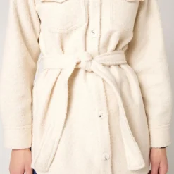 Veste ceinturée écru