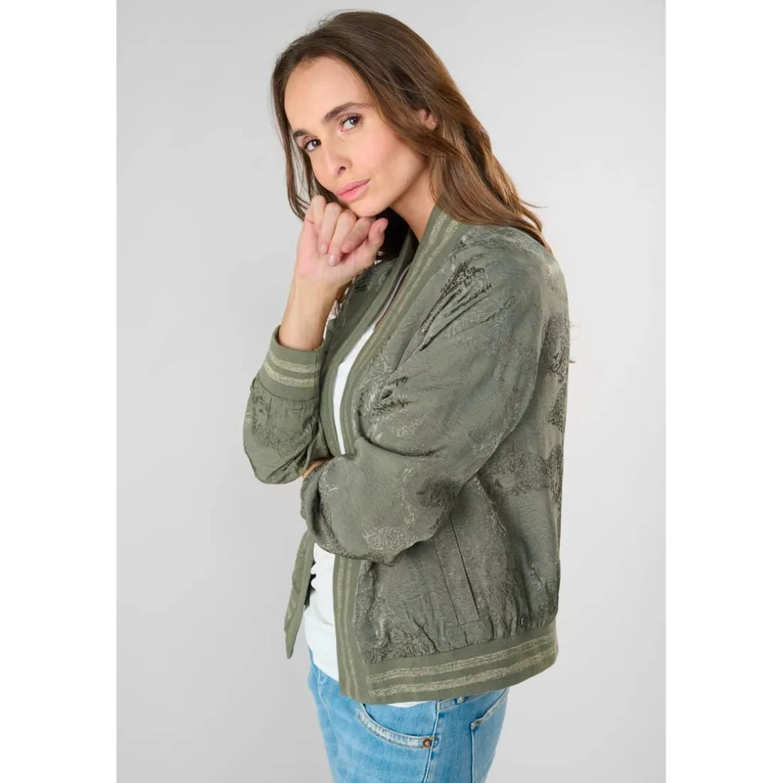 Veste CLAVEL vert en coton