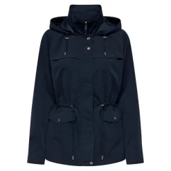 Veste Col haut Manches longues Cordon de serrage à la taille bleu