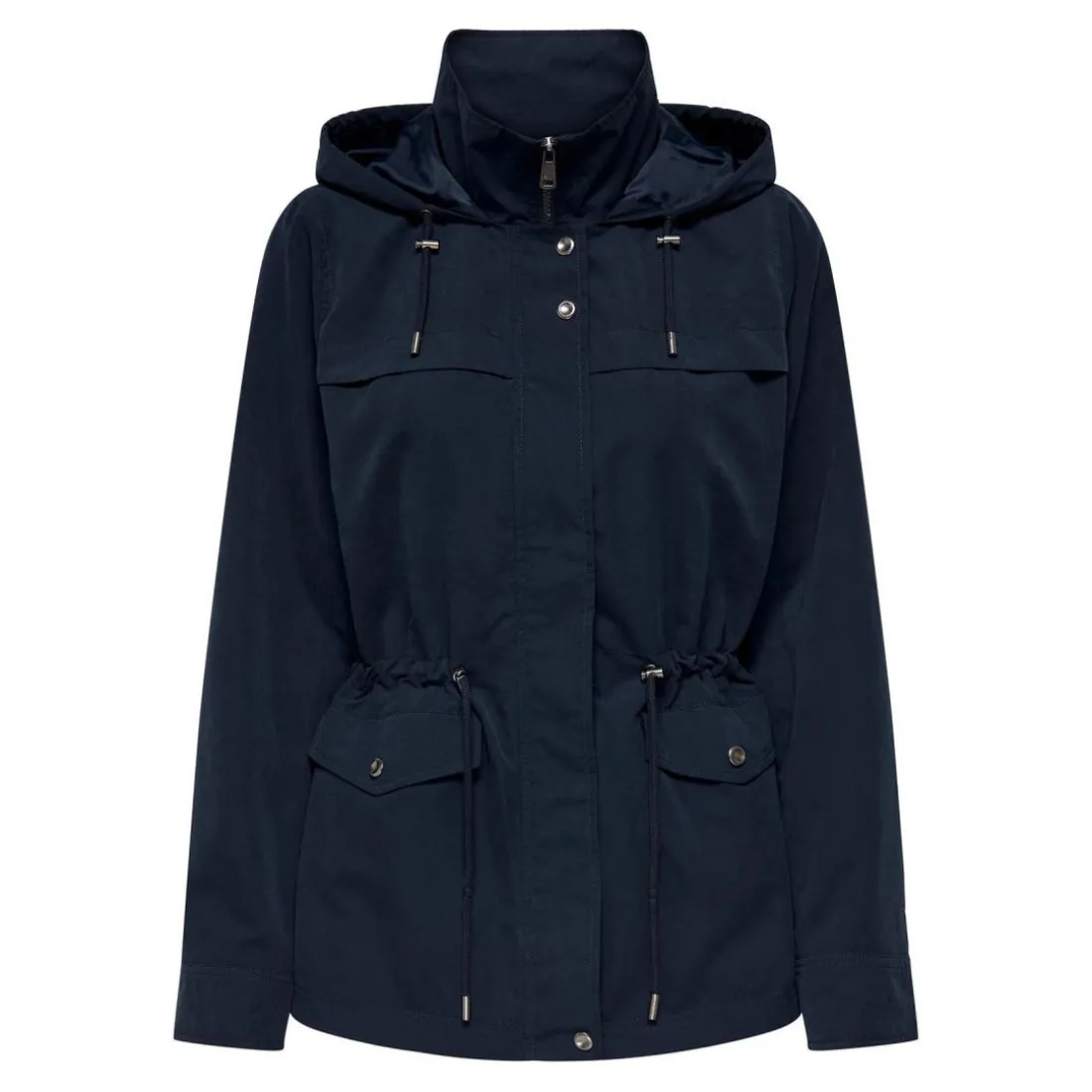 Veste Col haut Manches longues Cordon de serrage à la taille bleu