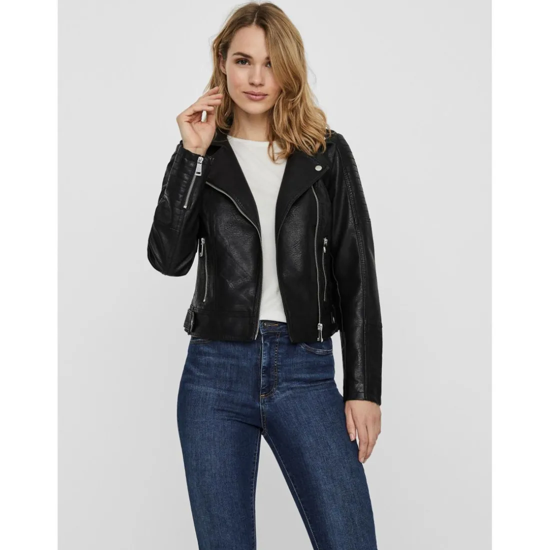 Veste Col motard Manches longues noir Hope