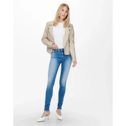 Veste de motard en simili-cuir beige