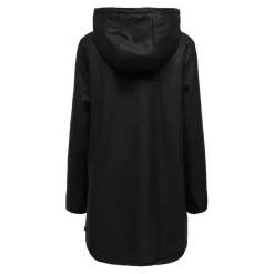 Veste de pluie capuche avec cordon de serrage noir Juno