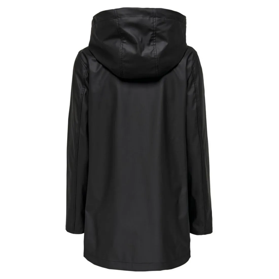 Veste de pluie Imperméable à l'eau Capuche Cordon de serrage à l'ourlet noir
