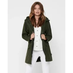 Veste de pluie Imperméable à l'eau Capuche avec cordon vert Vale