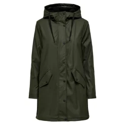 Veste de pluie Imperméable à l'eau Capuche avec cordon vert Vale